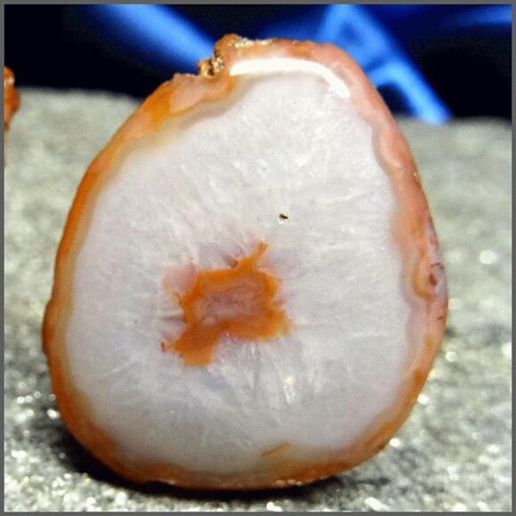 1960s Cool Blue Grey w Cinnamon Geode Vintage Cufflinks 16954 - Picture 4 of 7